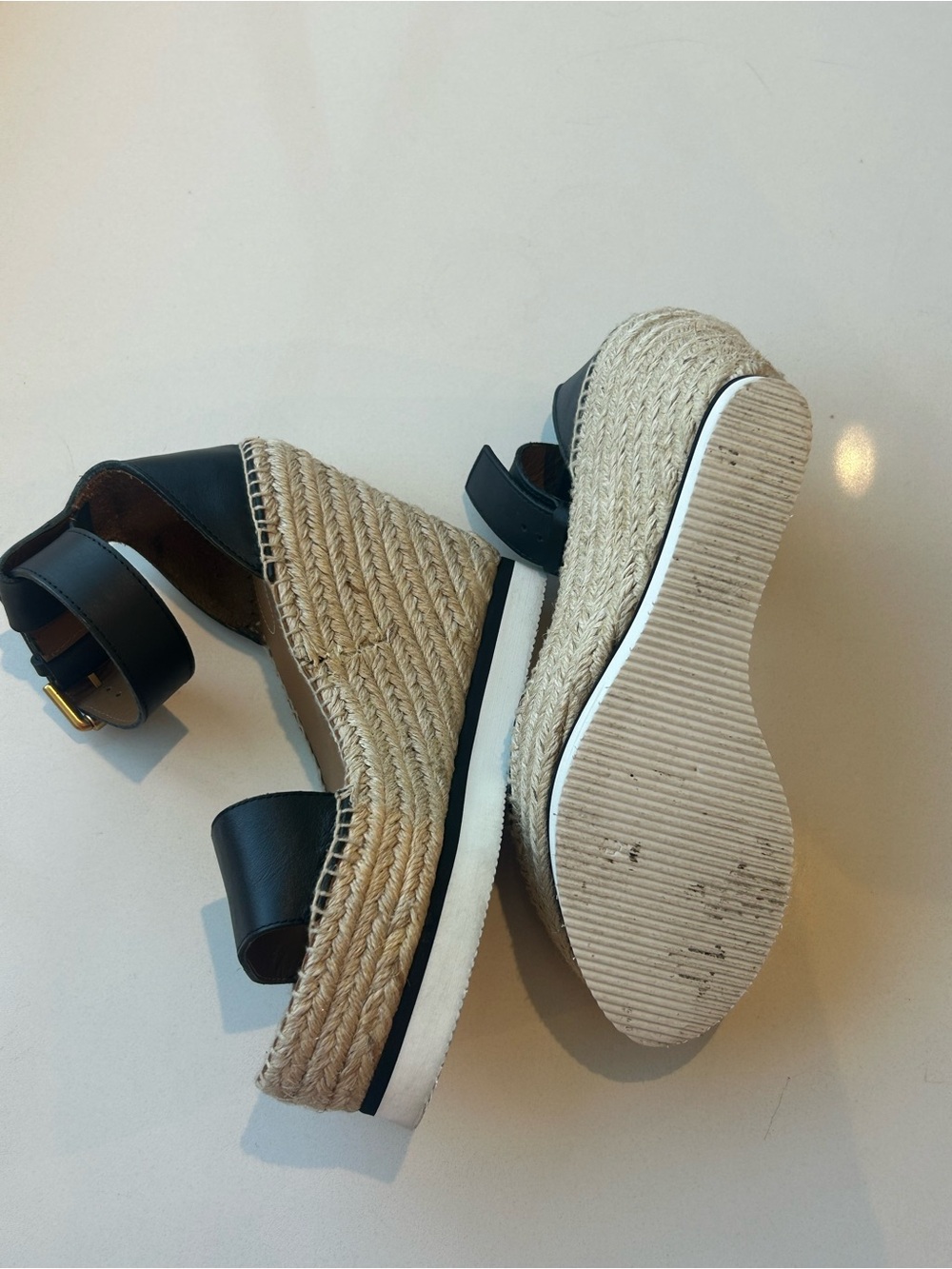 Black Glyn Wedge Sandal - Picture 4 of 6